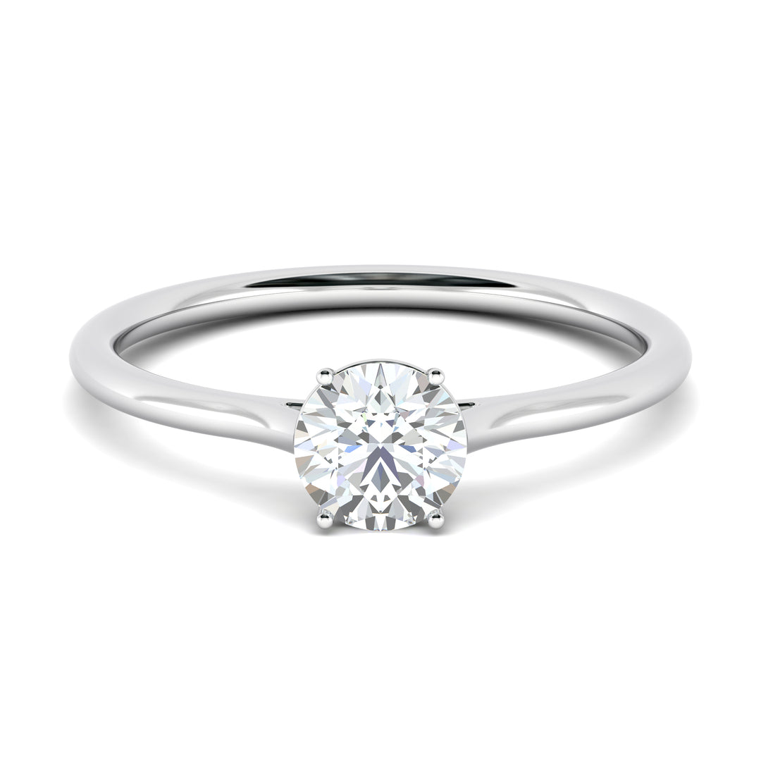 Classic solitaire round diamond engagement ring - Giulia | Beldiamond