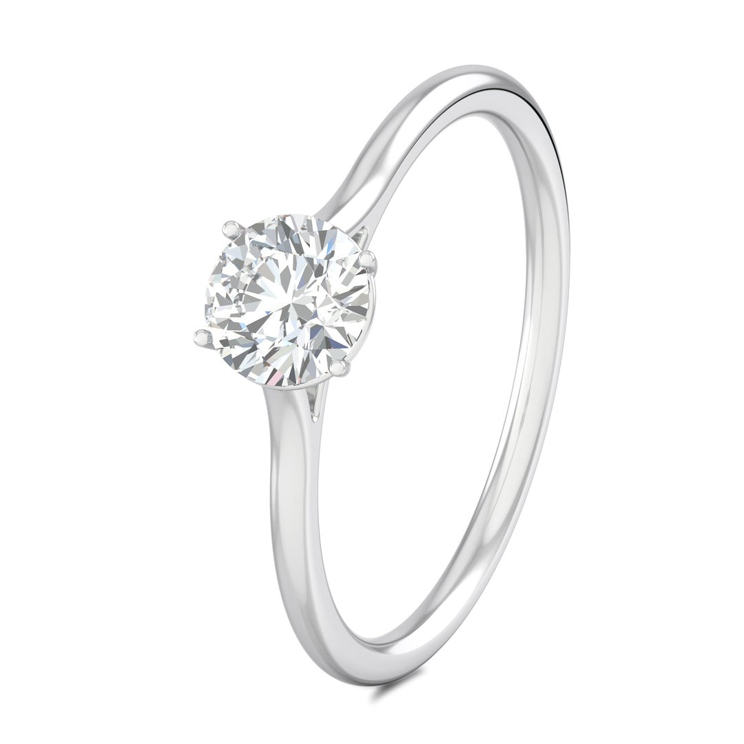 Classic solitaire round diamond engagement ring - Giulia | Beldiamond